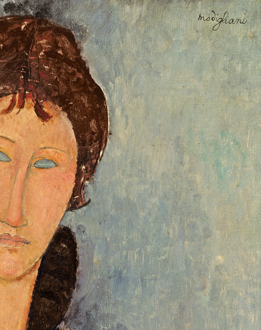 Mujer con ojos azules (detalle) de Amedeo Modigliani