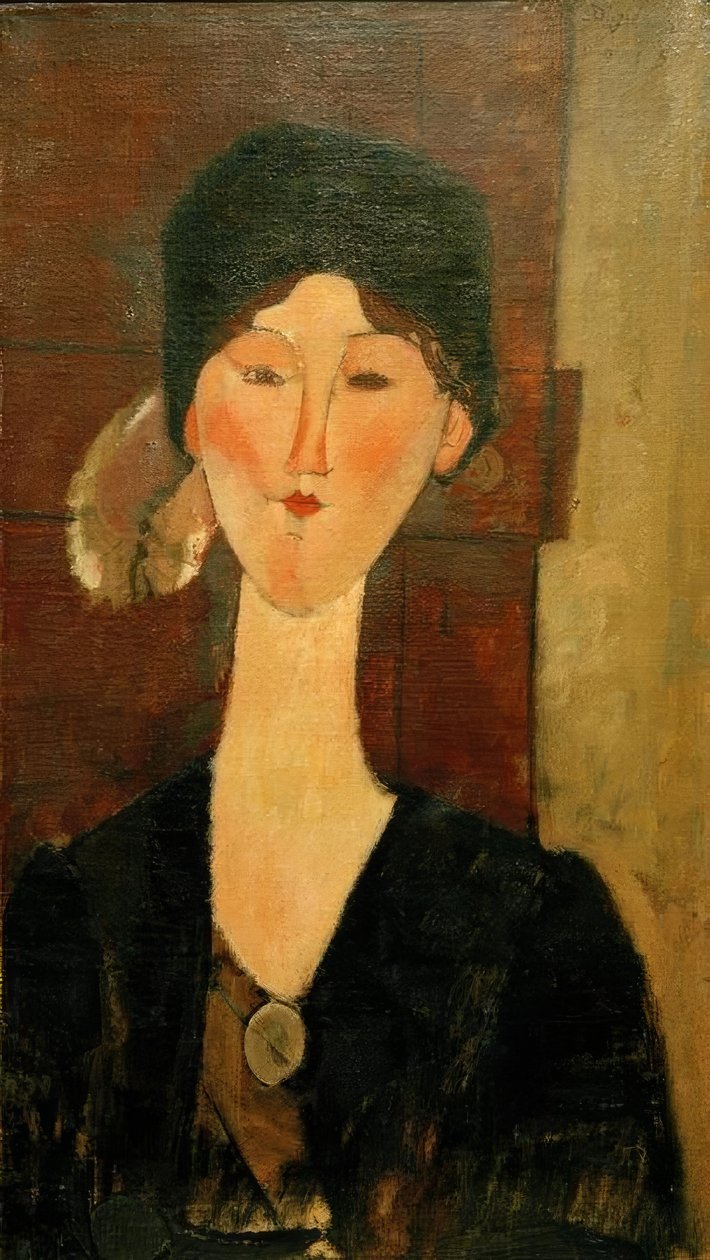 Beatrice Hastings frente a una puerta de Amedeo Modigliani