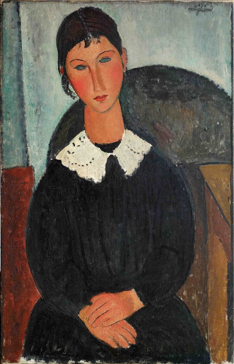 Elvire con cuello blanco, 1917-1918 de Amedeo Modigliani