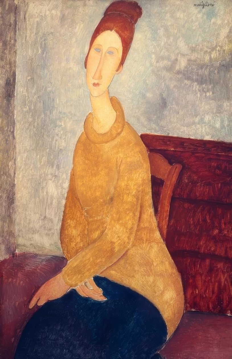 Jeanne Hebuterne con suéter amarillo de Amedeo Modigliani