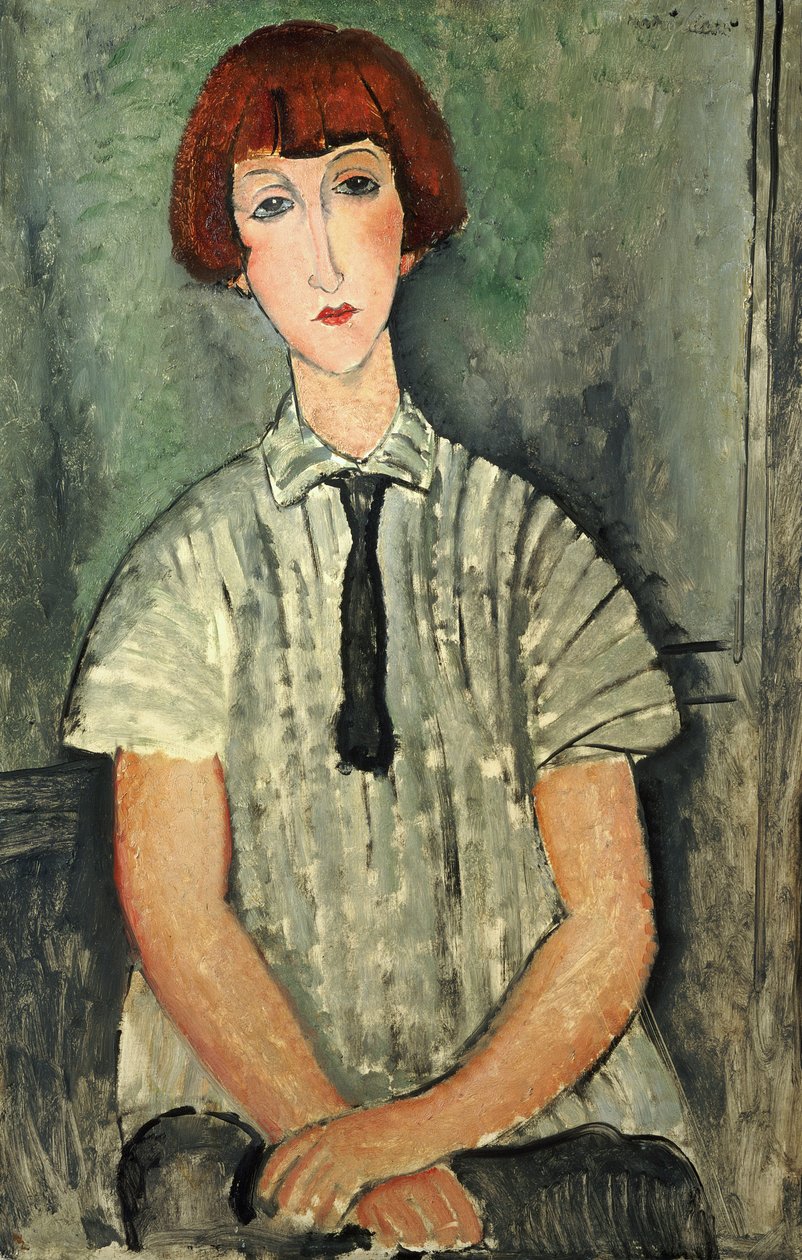 Niña con camisa a rayas, 1917 de Amedeo Modigliani