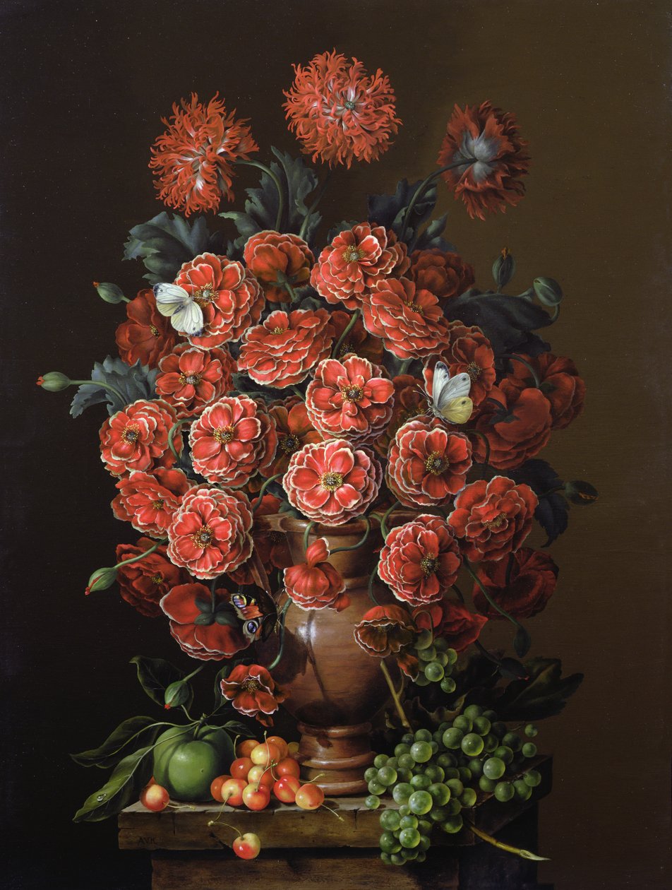 Amapolas en un jarrón de terracota, 2000 de Amelia Kleiser