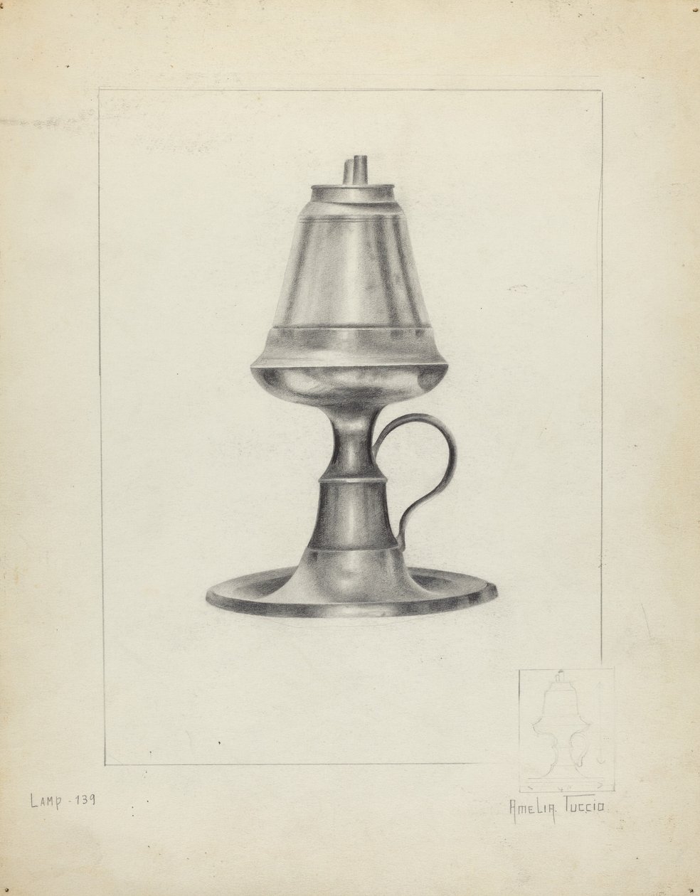 Lámpara de camphene de Amelia Tuccio