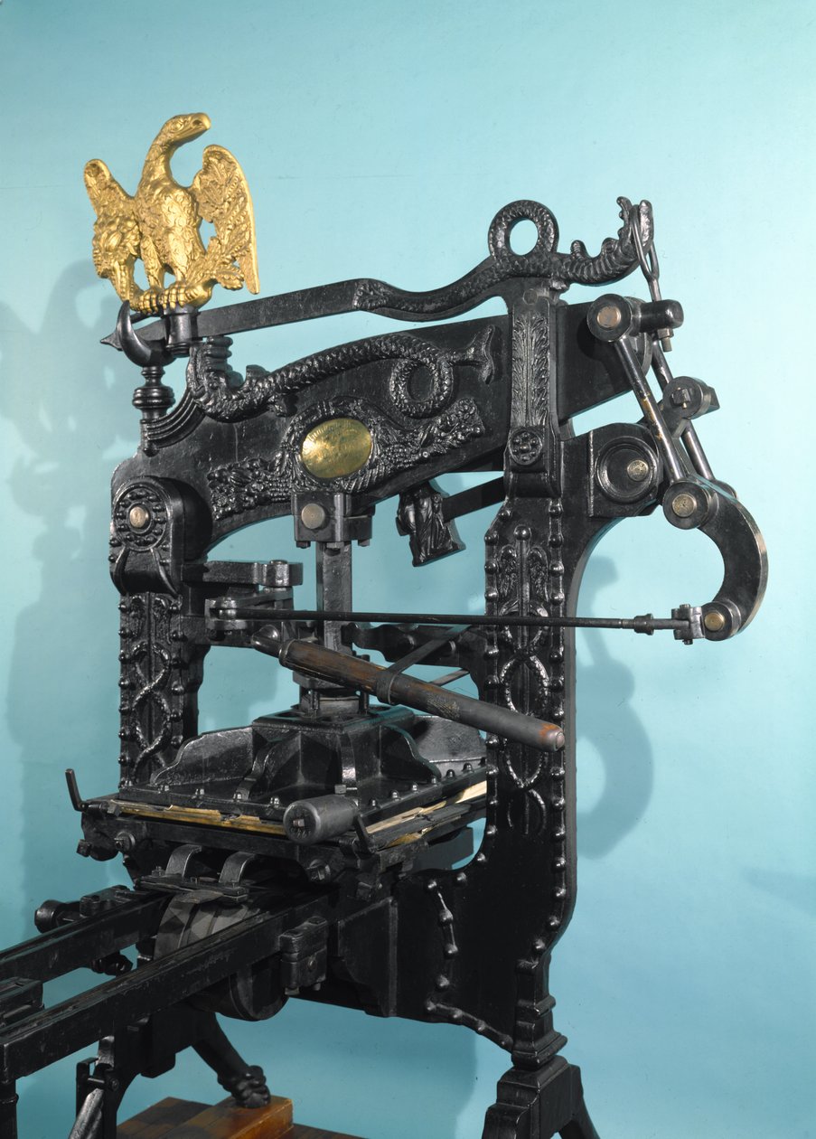 Prensa de impresión Columbia, hecha por Clymer y Dixon, 1837 de American School