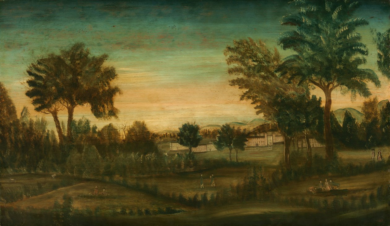 Paisaje con edificios de American 18th Century