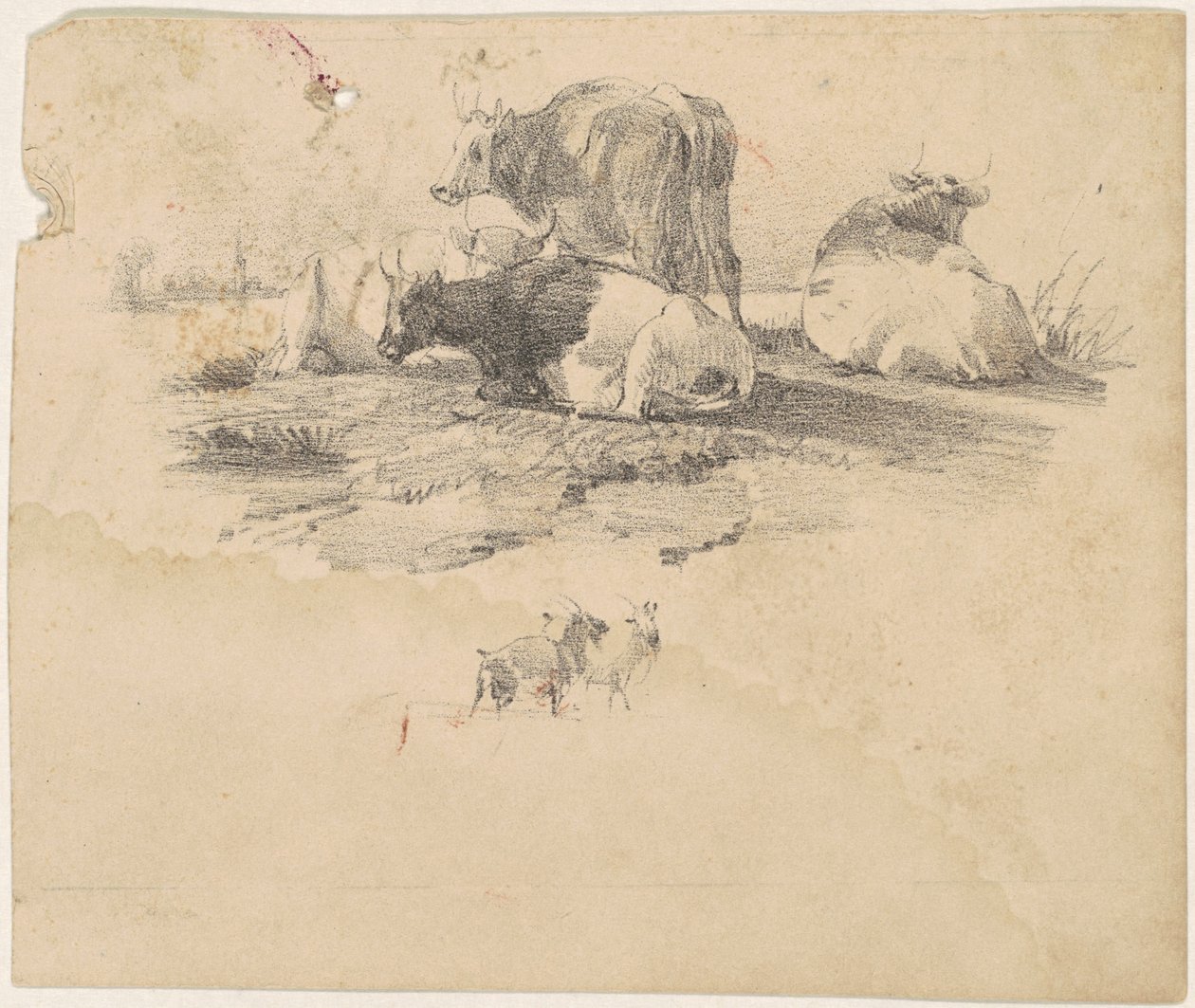Manada de ganado de American 19th Century