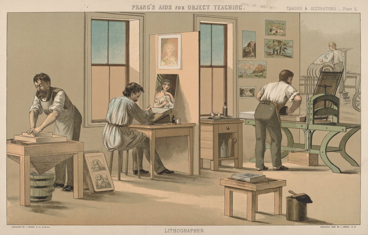 Litógrafo de American 19th Century