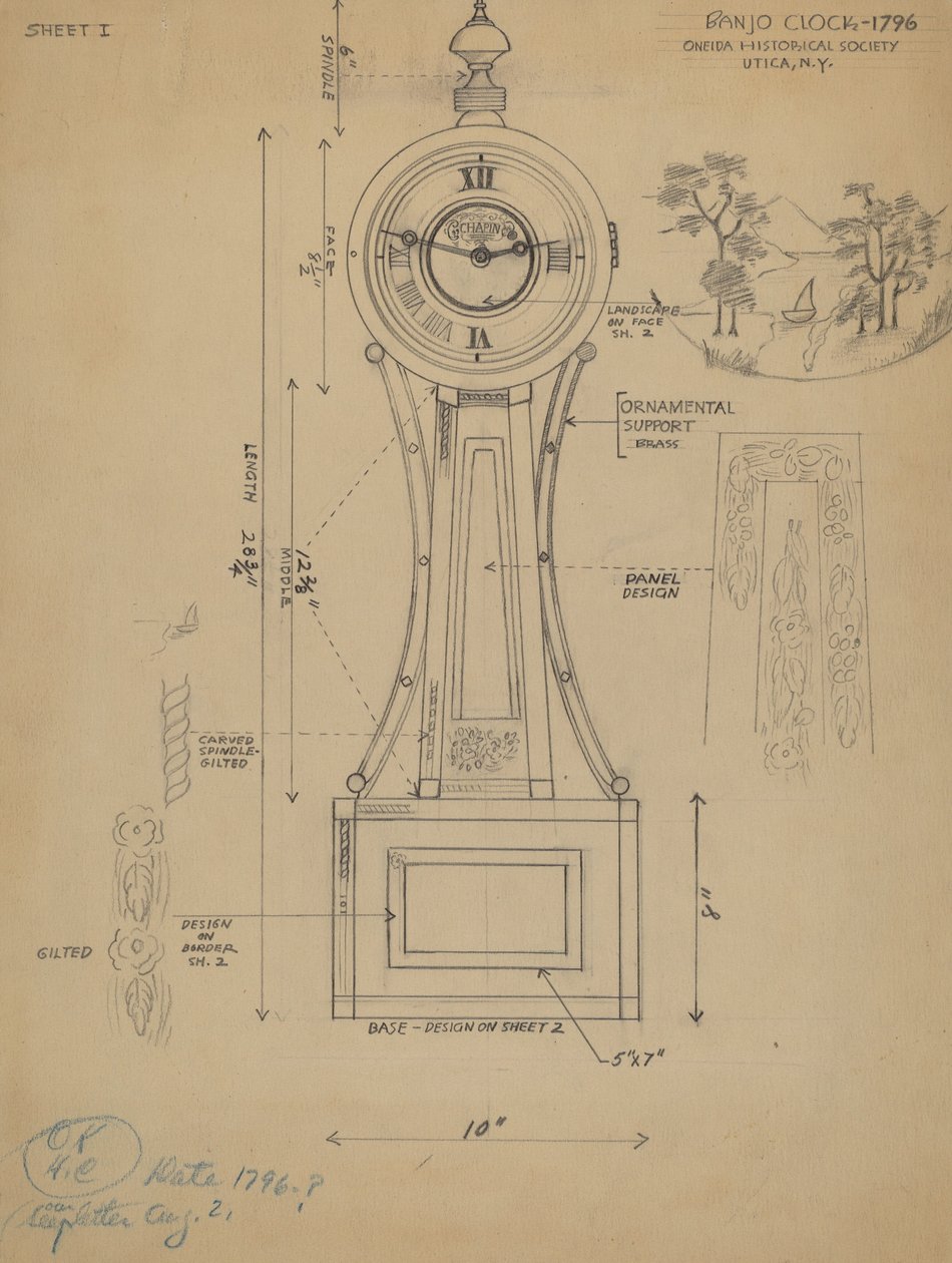 Reloj de banjo de American 20th Century