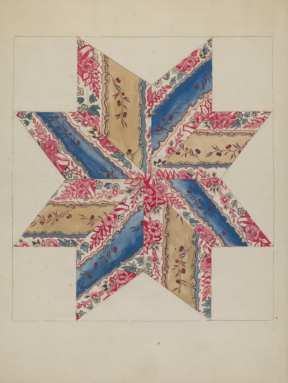 Aplique de Colcha (Estrellas) de American 20th Century
