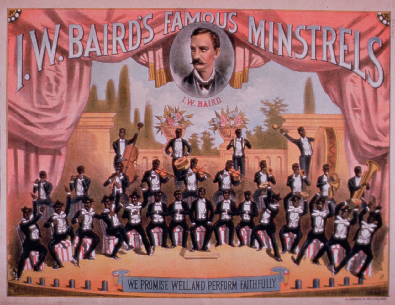 Anuncio de los famosos juglares de I.W. Bairns de American School