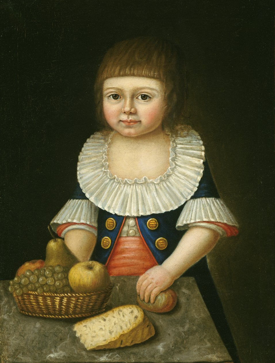 Niño con una cesta de frutas, c.1790 de American School