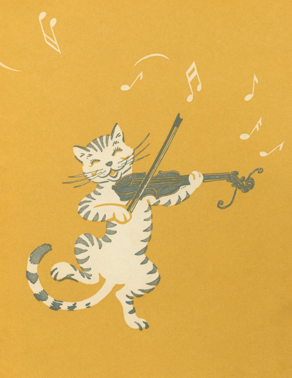 Gato bailarín tocando el violín de American School