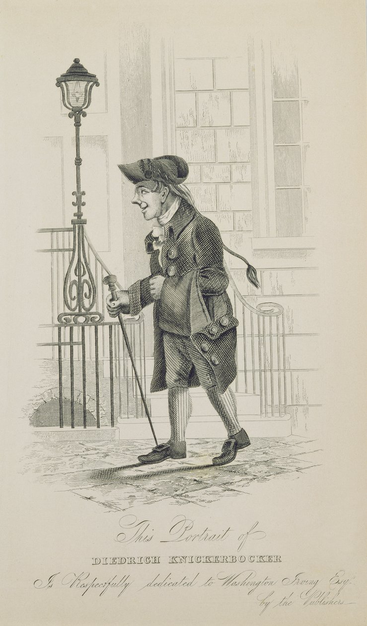 Diedrich Knickerbocker, dedicado a Washington Irving (1783-1859) de American School