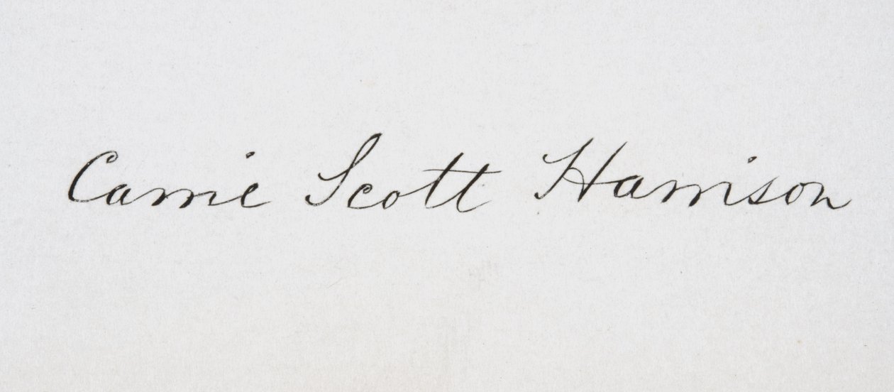 Firma de Caroline Lavinia Scott Harrison de American School