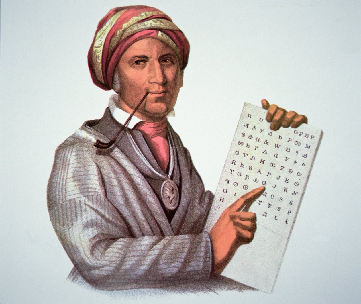 El erudito Cherokee, Sequoyah (1776-1843) de American School