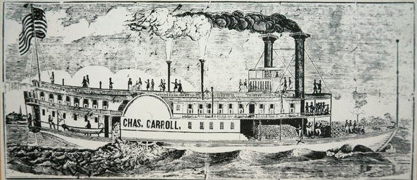 El barco de ruedas laterales del Misisipi 