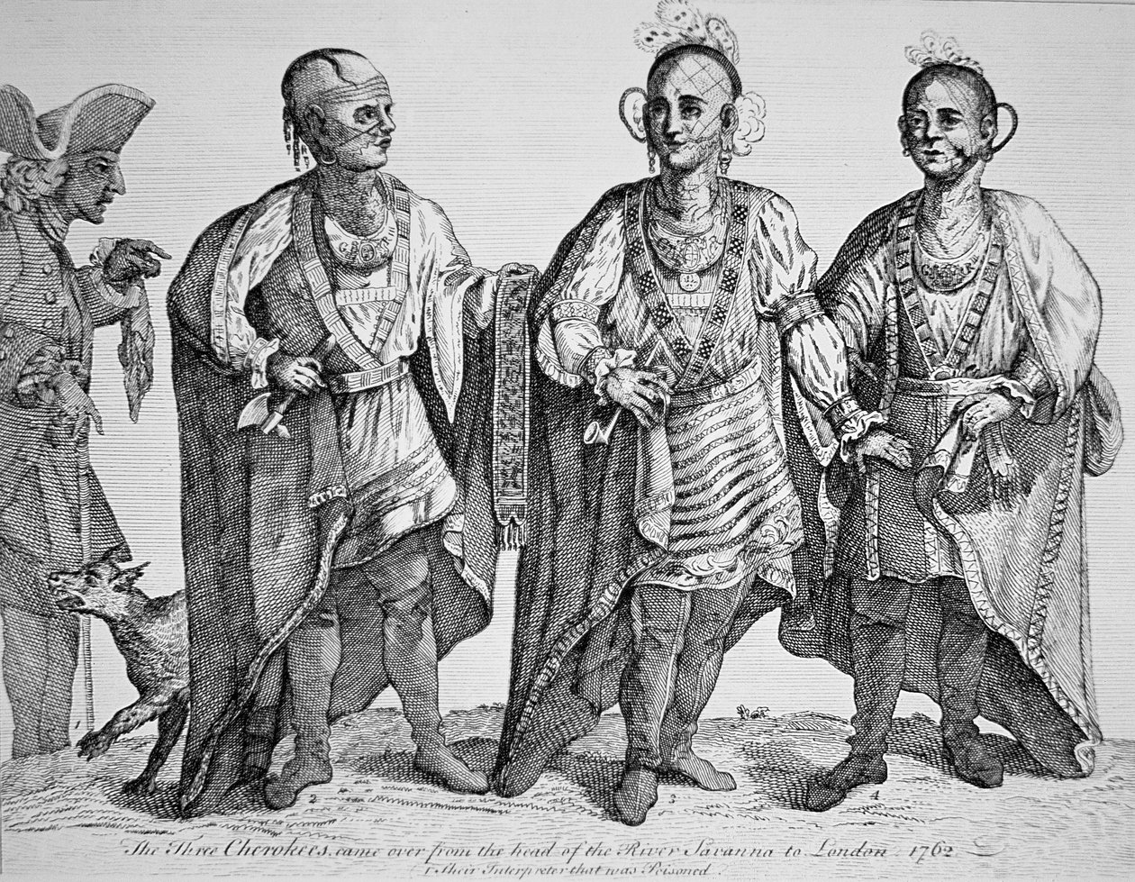 Tres jefes Cherokee americanos de American School