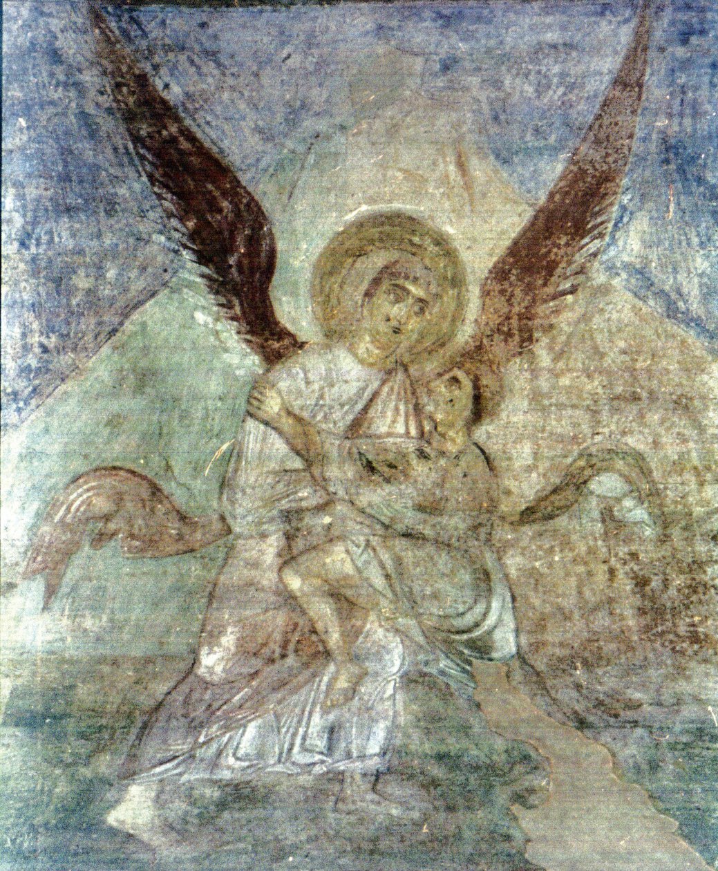Jacob y el Ángel de Ancient Russian frescos