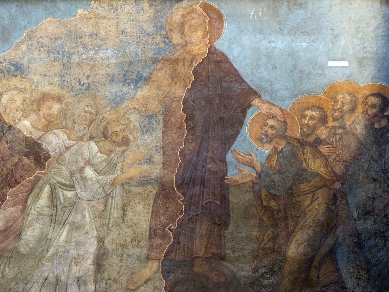 El Pentecostés de Ancient Russian frescos
