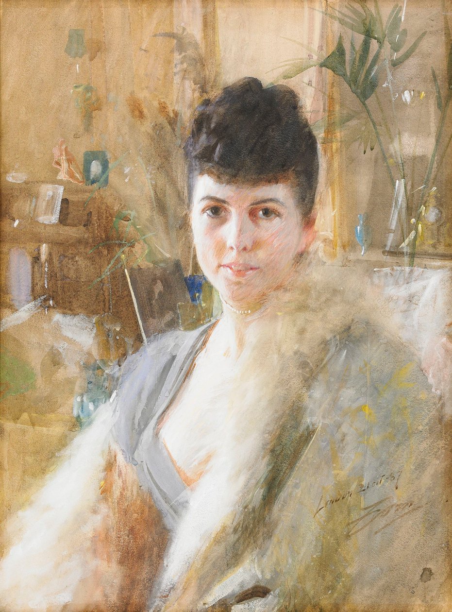 Dama con capa de piel de Anders Leonard Zorn