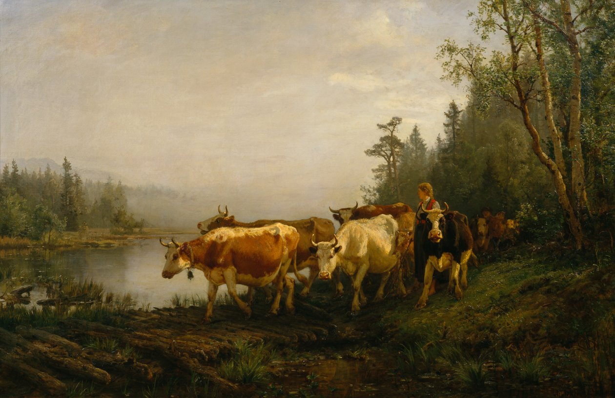 Lechera junto al lago del bosque de Anders Askevold