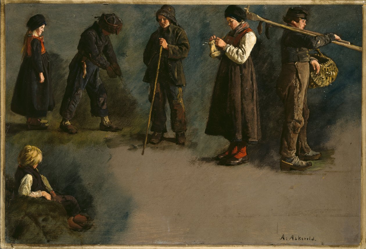 Estudios de figuras de Anders Askevold