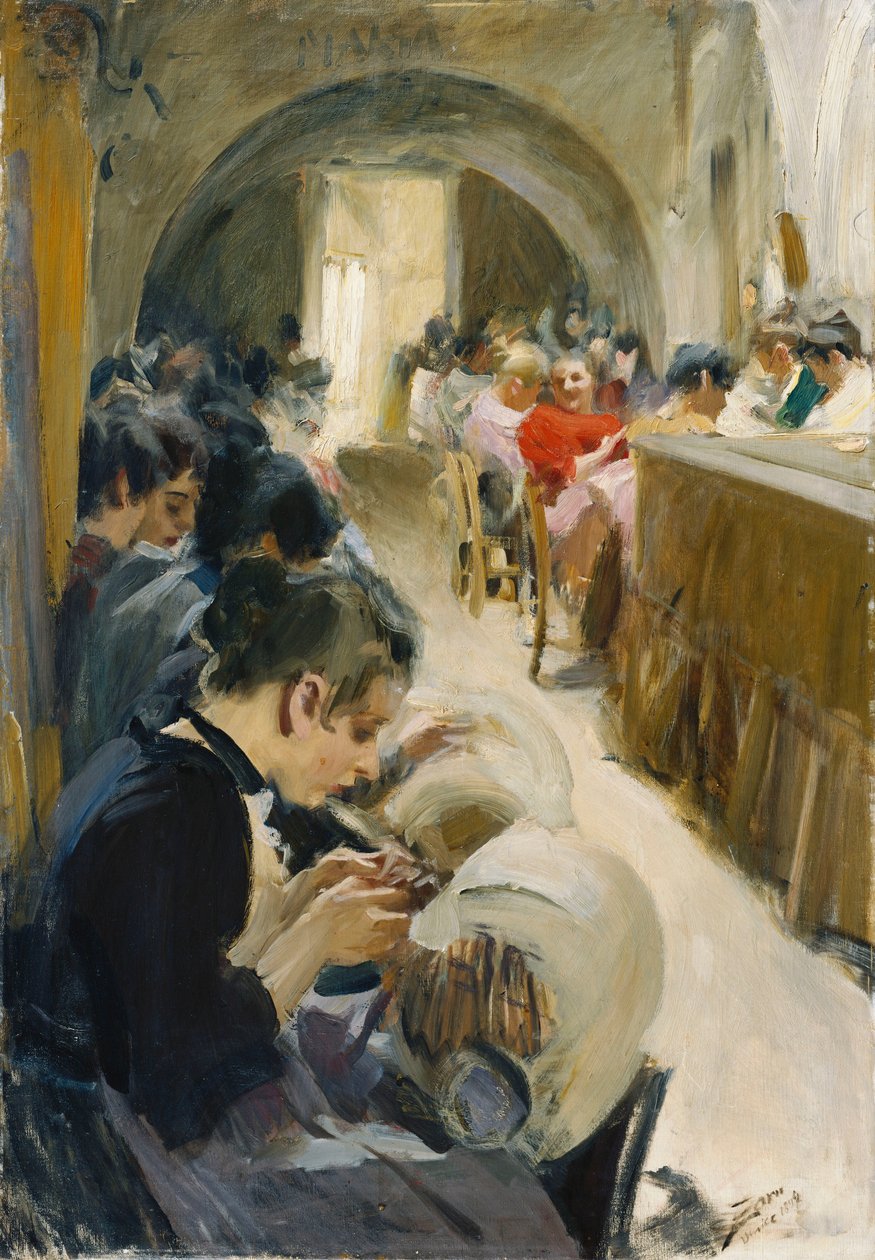 Las encajeras; Spetsknypplerskor, 1894 de Anders Leonard Zorn