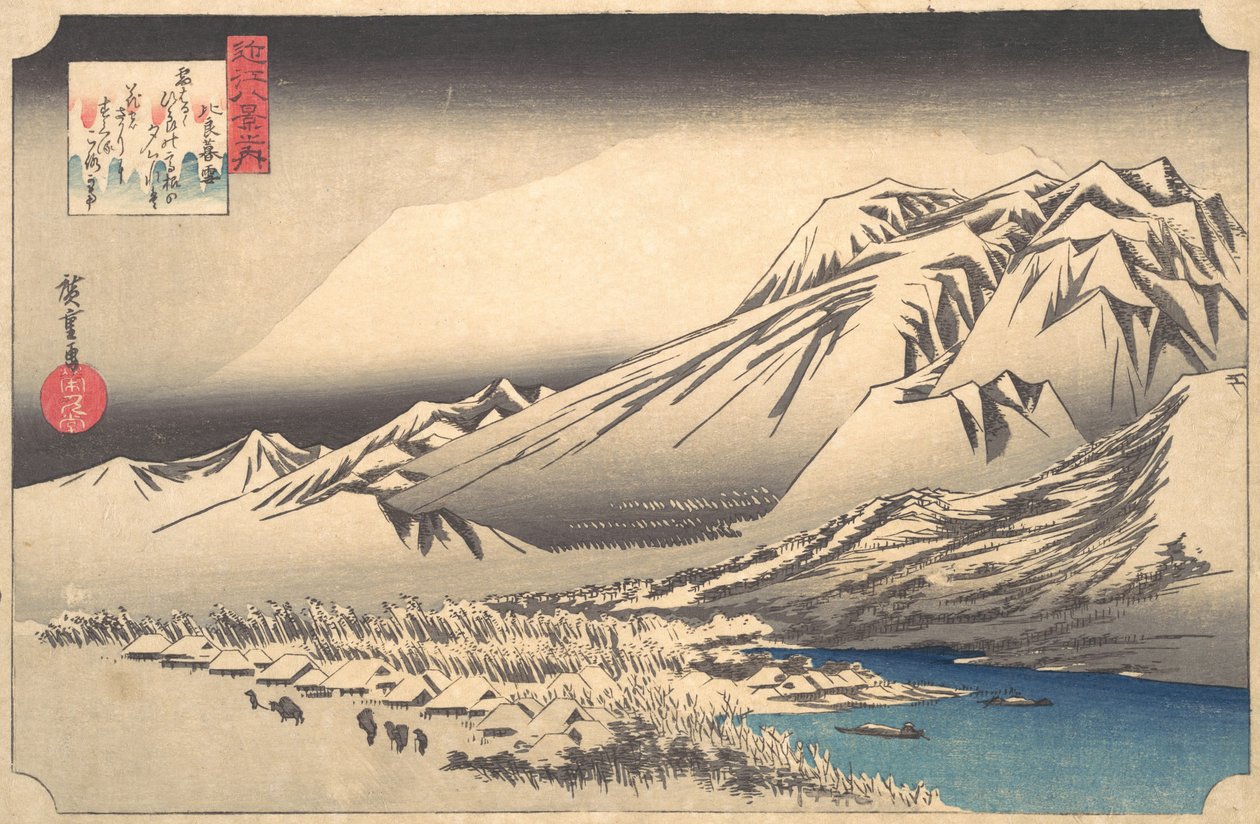 Nieve vespertina en el Monte Hira de Ando Hiroshige