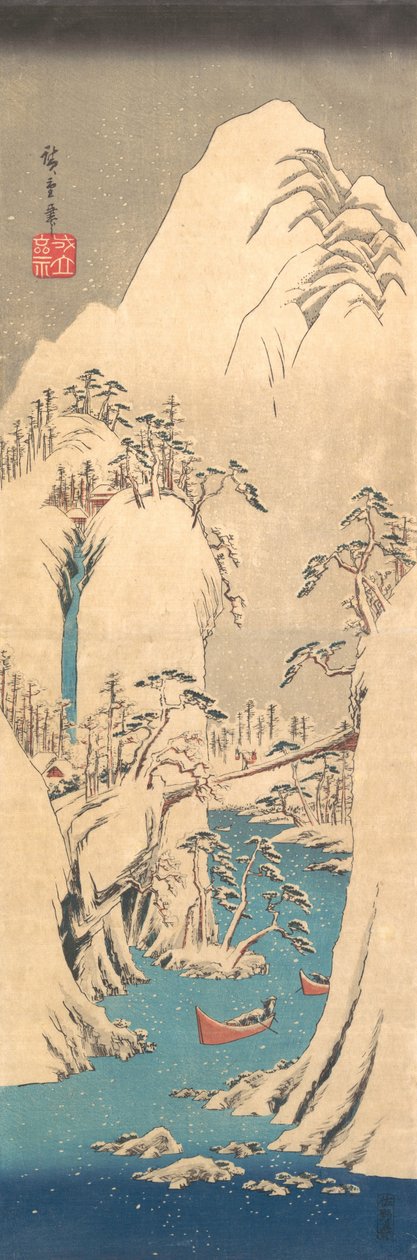 Desfiladero nevado de Ando Hiroshige