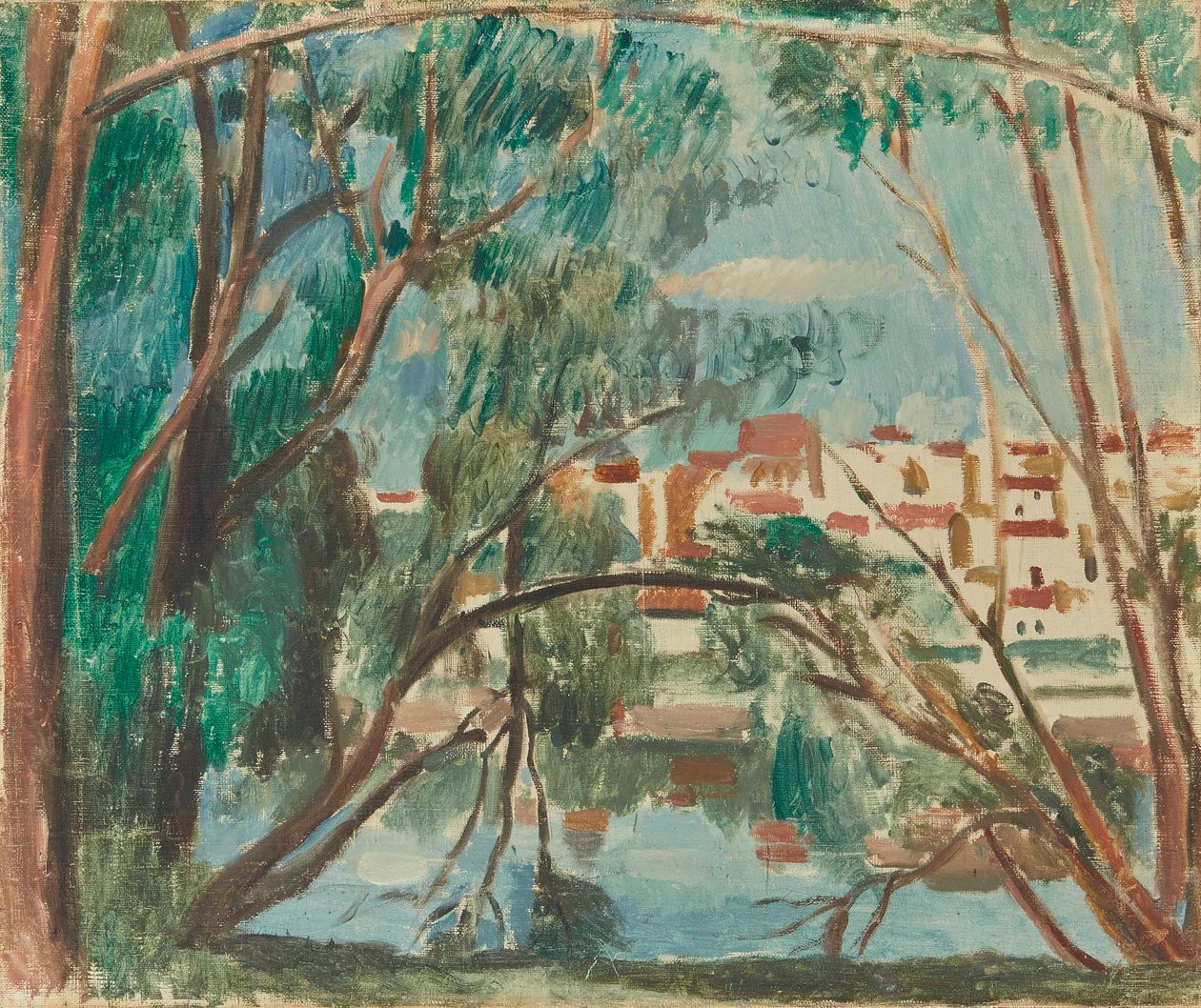 Las orillas del Sena en Carrières-sur-Seine de Andre Derain