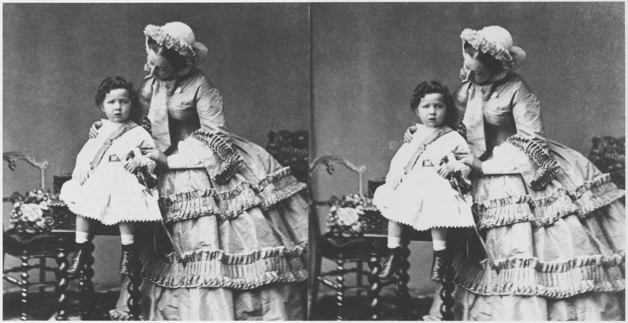 Emperatriz Eugenia y el Príncipe Eugenio Luis Napoleón Bonaparte, c.1858-59 de Andre Adolphe Eugene Disderi