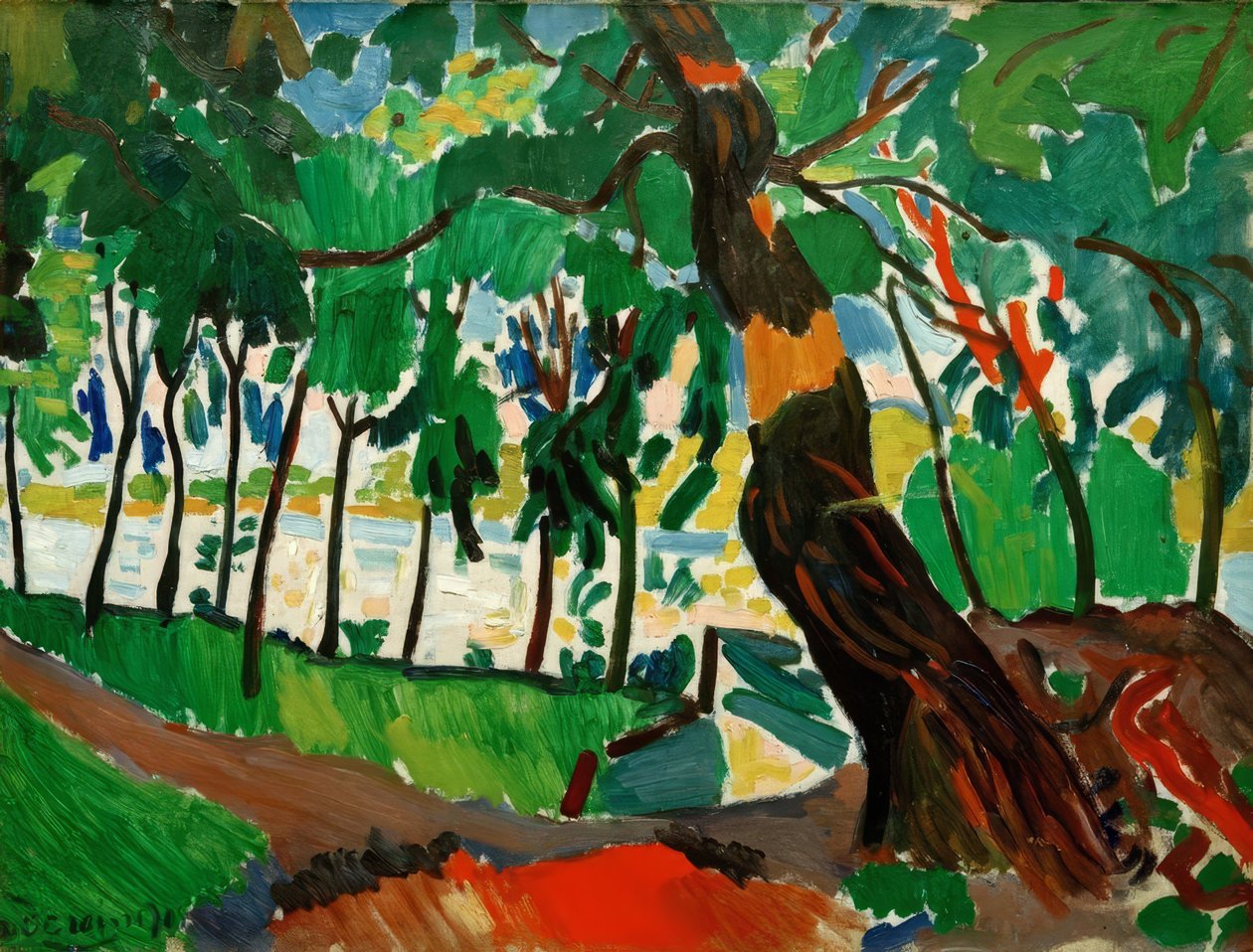 Árbol, paisaje de ribera de Andre Derain