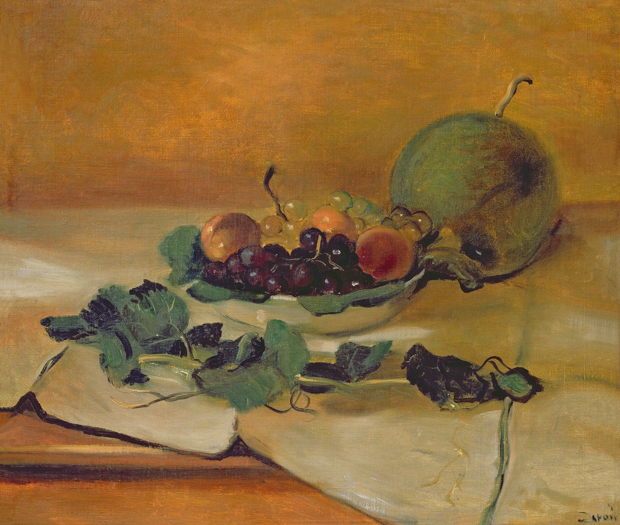 Melón y frutas, c.1927 (óleo sobre lienzo) de Andre Derain
