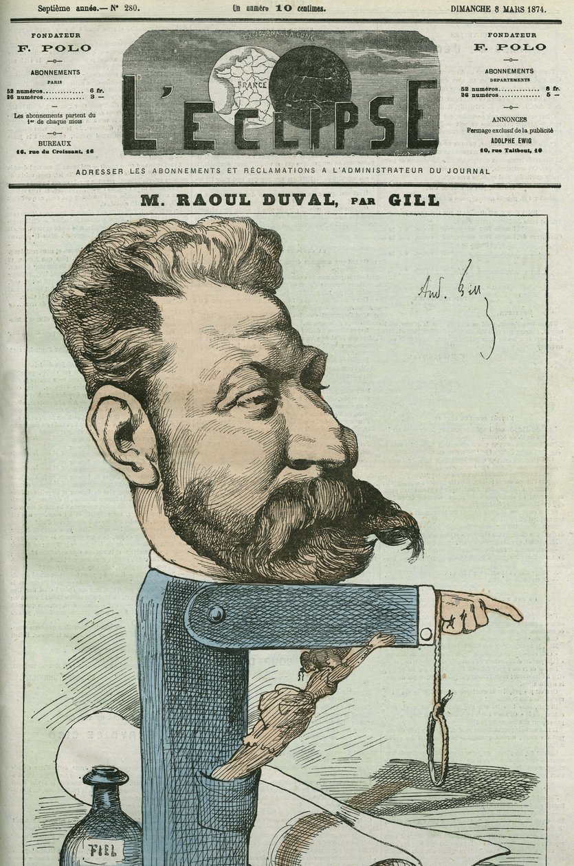 Caricatura de Fernand Raoul-Duval de Andre Gill