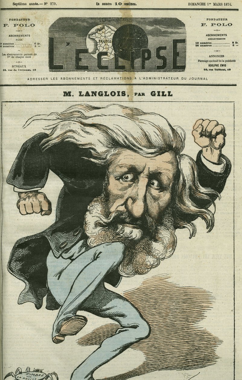 Caricatura de Jean-Charles Langlois de Andre Gill