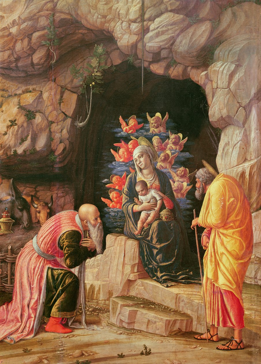 Tríptico de la Adoración de los Magos, (detalle) de Andrea Mantegna