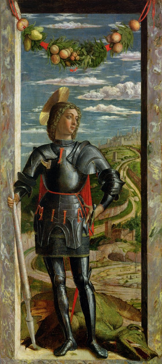 San Jorge y el dragón, 1466-67 de Andrea Mantegna