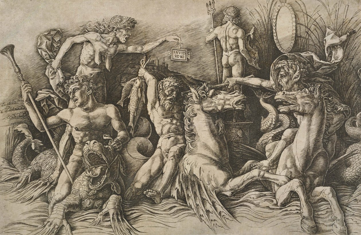 La Batalla de los Dioses del Mar (la Mitad Izquierda) de Andrea Mantegna