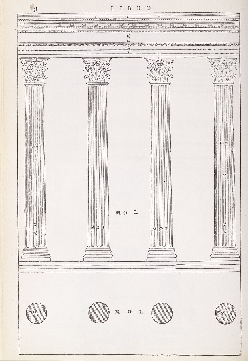 El orden corintio, ilustración de una copia facsímil de 