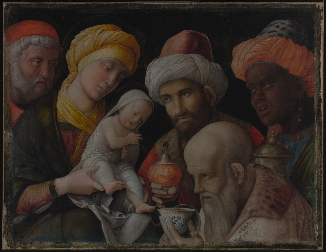 Adoración de los Reyes Magos de Andrea Mantegna