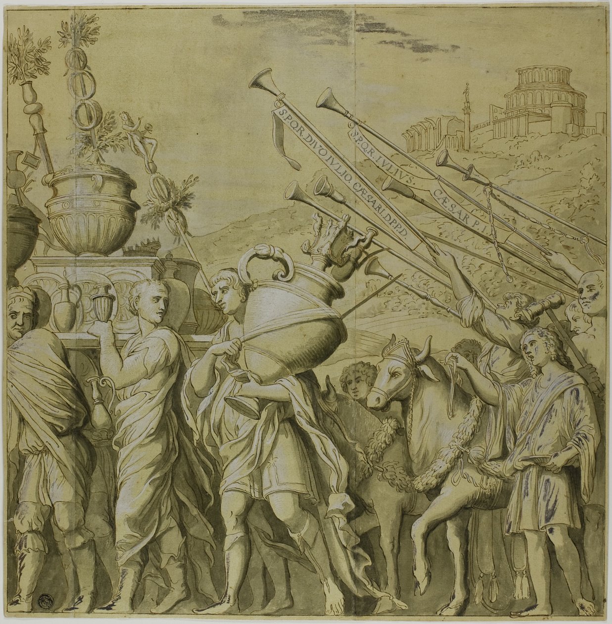 Triunfos de Julio César: Lienzo No. IV de Andrea Mantegna