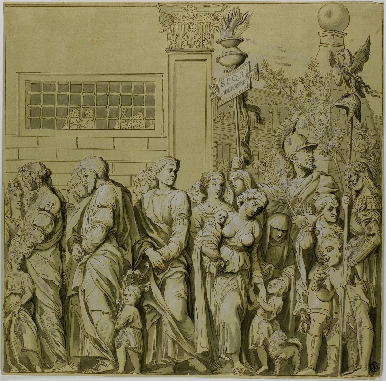Triunfos de Julio César: Lienzo No. VII de Andrea Mantegna