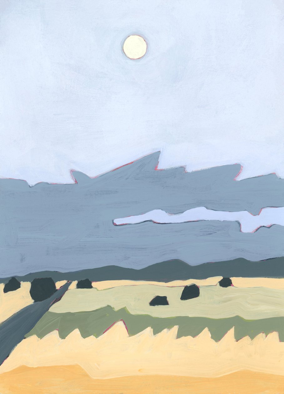 Paisaje de ensueño, 2024 (acrílico sobre papel) de Andrea Mejia