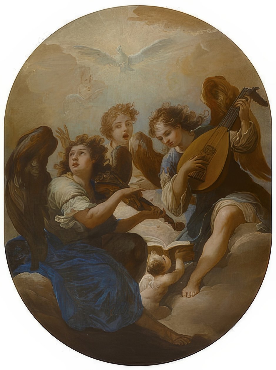 Tres ángeles músicos. Antes de 1720 de Andrea Procaccini