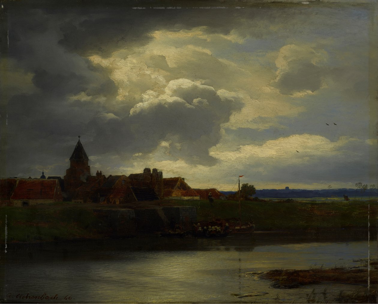 Paisaje con río de Andreas Achenbach