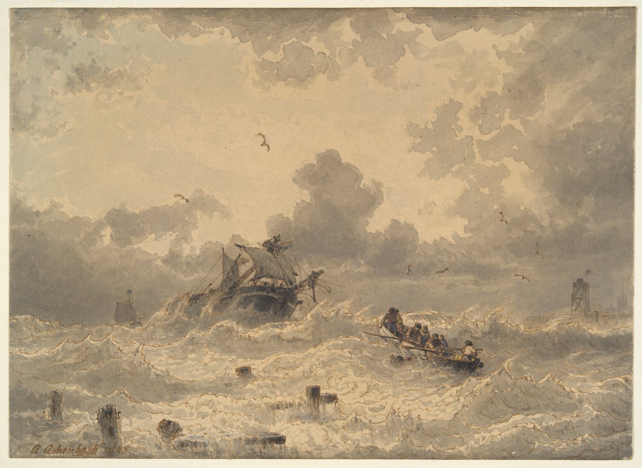 tormenta en el mar de Andreas Achenbach