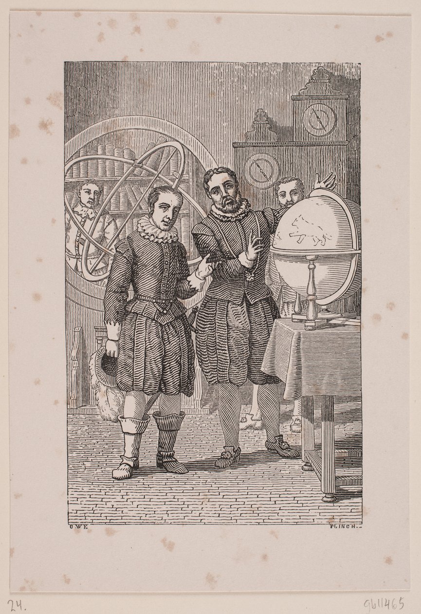 Cristián IV visita a Tycho Brahe de Andreas Flinch