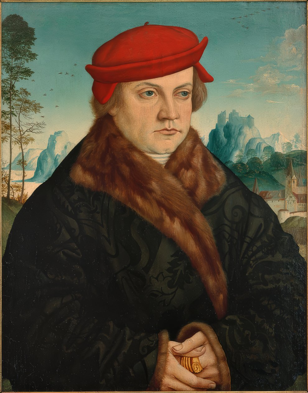 Retrato de un hombre con boina roja de Andreas Haider