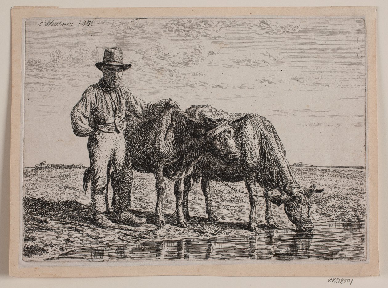Pastor con vacas de Andreas Peter Madsen