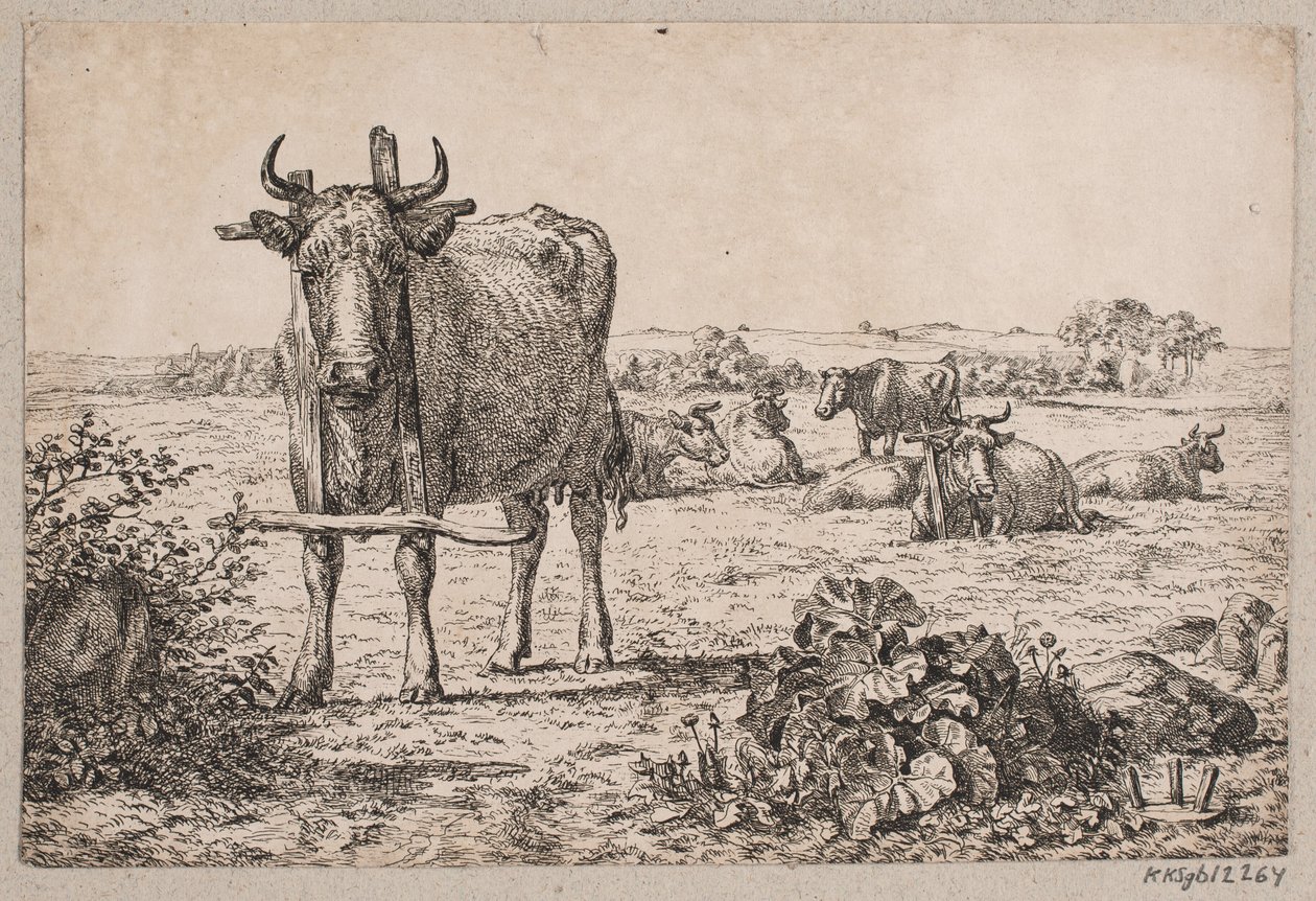 Paisaje con vacas de Andreas Peter Madsen